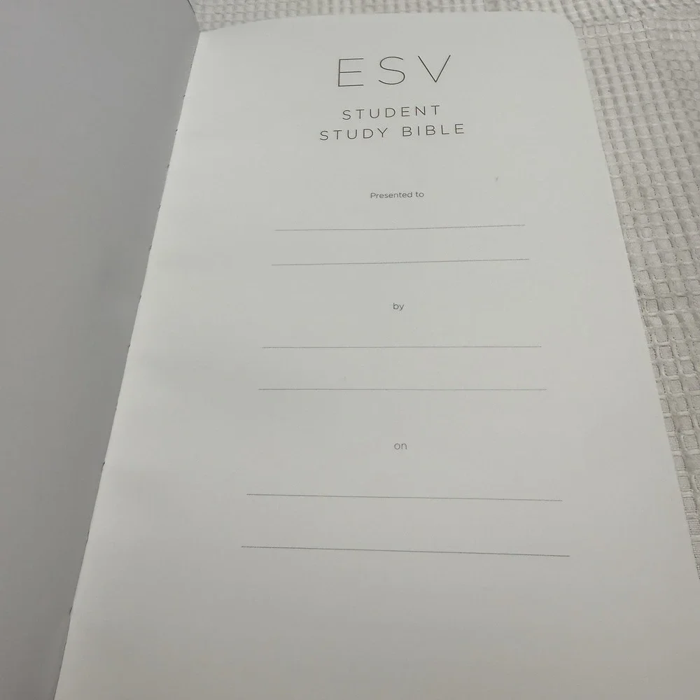 ESV Holy Bible Student Study Bible Sky Blue Ivy Design Imitation Leather New